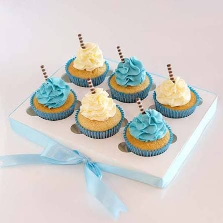 Ocean Swirl Vanilla Cupcake (Box of 6)